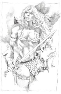 Red Sonja sketch ink 5,5" x 8,5"