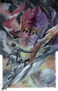 Siver Surfer Vs Gallactus / Color pencil & ink / 11" x 17"