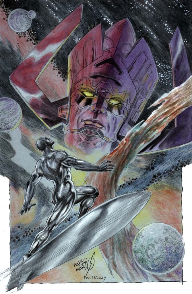 siver-surfer-vs-gallactus-color-pencil-ink-11-x-17