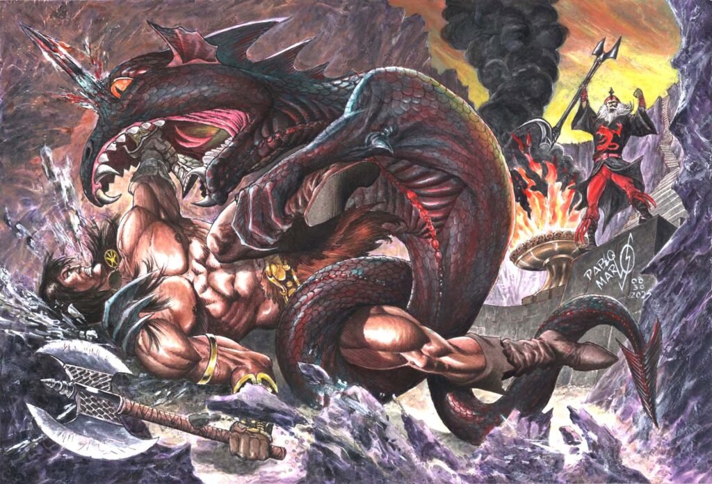the-master-of-the-dragon-color-on-watercolor-paper-19-x-13